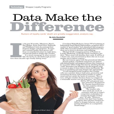 Progressive Grocer February 2015 - Grocery Loyalty Article