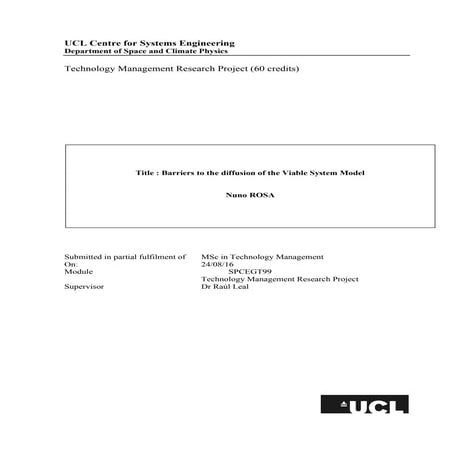 Barriers to the diffusion of the VSM (Nuno Rosa, 2016)