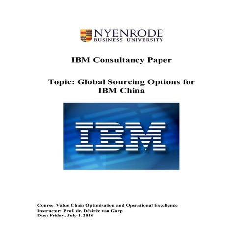 IBM China- Global Sourcing Consultancy- Opportunities and trends