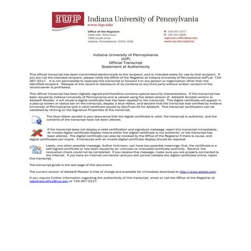 Mahmoud Abu Farha_ MBA Transcript_Indiana University of Pennsylvania