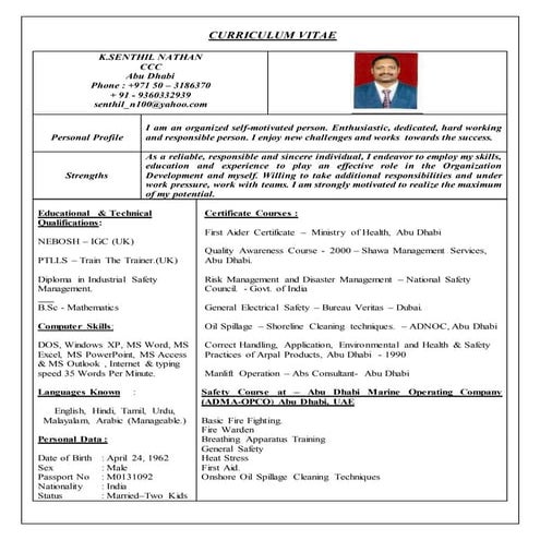 HSE Officer CV