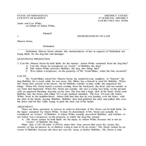 Legal Writing Sample | PDF