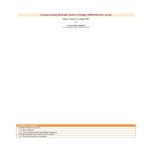 Maker Checker -Incorporating Multiple Roles in Single SilkPerformer script