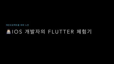 iOS 개발자의 Flutter 체험기
