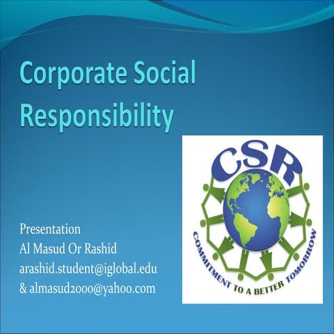CSR Presentation by Rashid