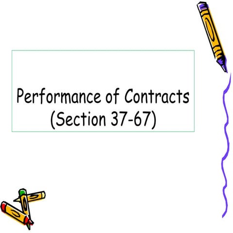 Construction law - Performance of Contract (Sec 37-39)