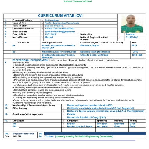 SAMSON CV | PDF