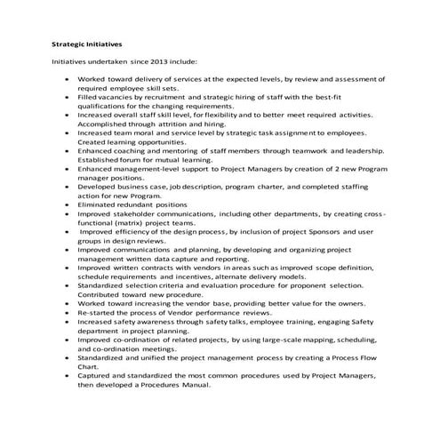 Strategic Initiatives