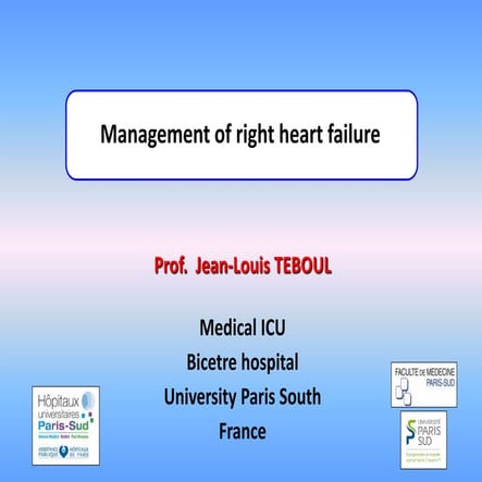 Management of acute right heart failure by Professor Jean- Louis Teboul