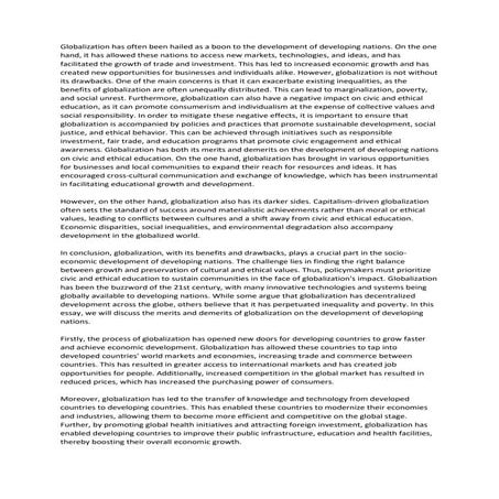 Globalization- Impact on Developing Countries | PPTX