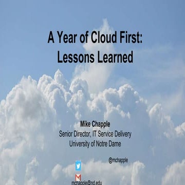 A Year of Cloud First: Lessons Learned