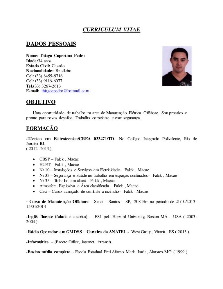 curriculo offshore exemplo de curriculo