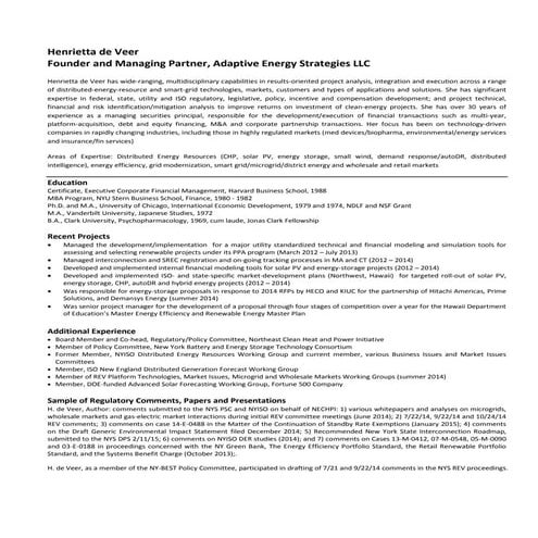 One-page resume HdV April 2015