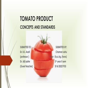 Tomato products pptx concept and standard