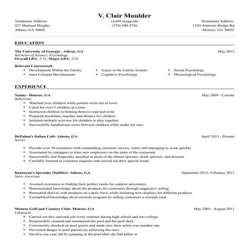 Final Resume Virginia Moulder