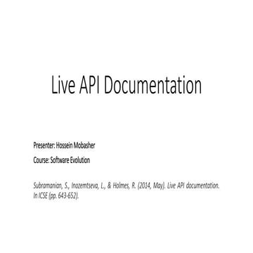 Live API Documentation 