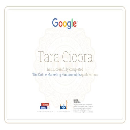 The Digital Garage Certification