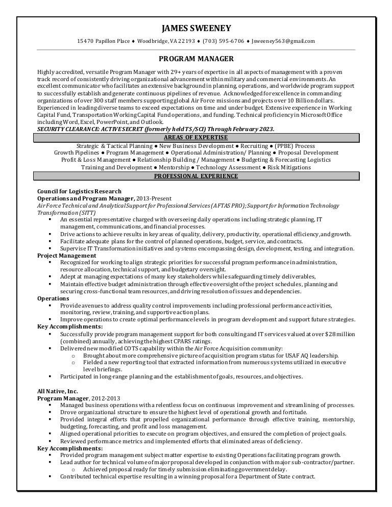 jamessweeneyresume Apr 2015