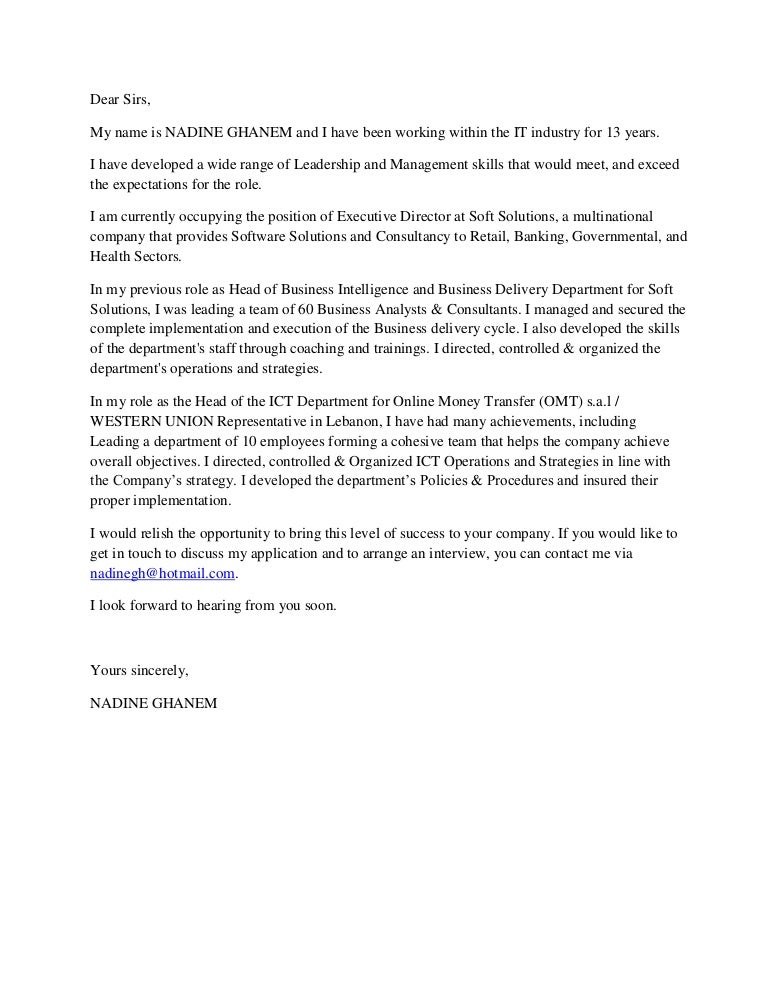 Cover Letter