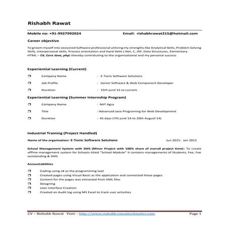 Rishabh's CV | PDF