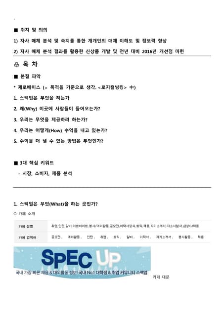 스펙업 매체 분석