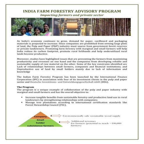 INDIA FARM FORESTRY ADVISORY PROGRAM