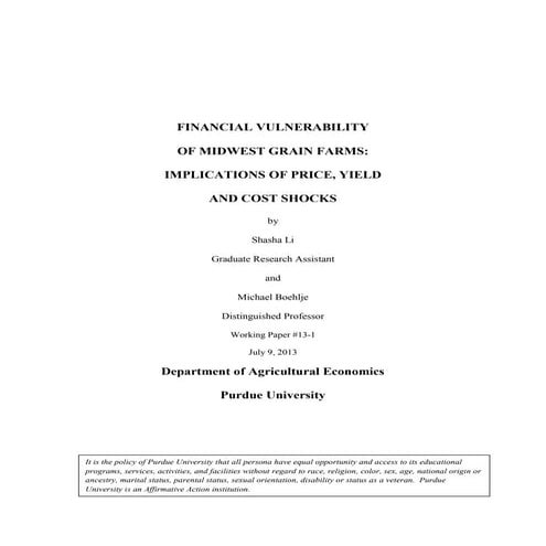 FINANCIAL VULNERABILITY