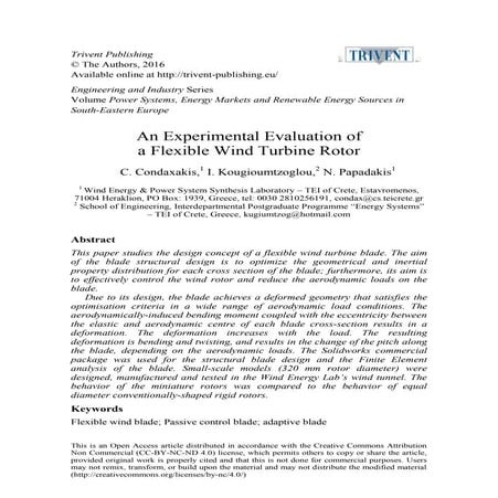 An Experimental Evaluation of a Flexible Wind Turbine Rotor