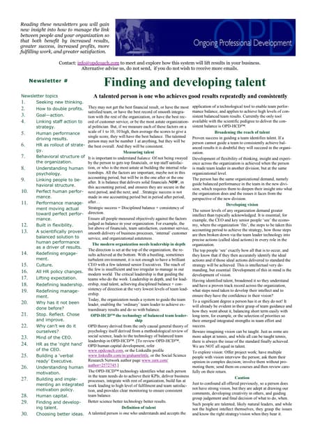 29 Finding and developing talent