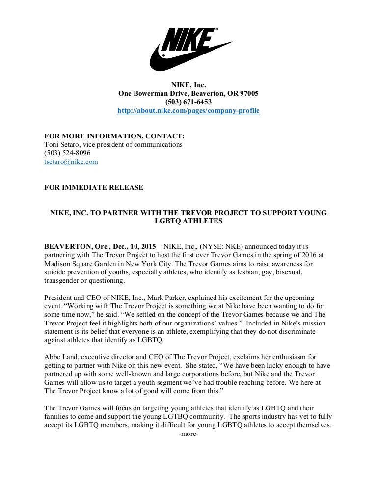nike inc information