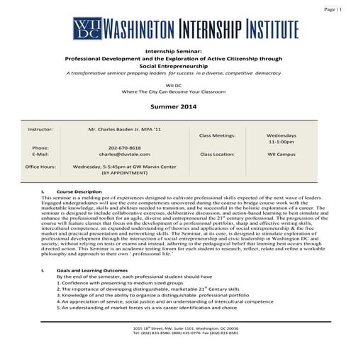 WII Syllabus Basden Summer 14 SAMPLE