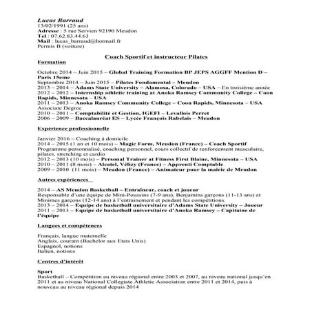 Lucas Barraud CV | PDF