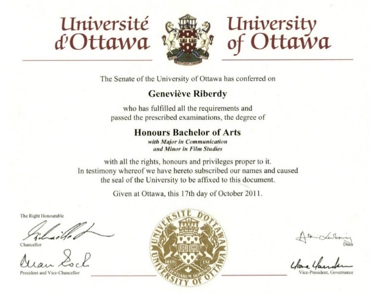 Ottawa u diploma genevi ve riberdy
