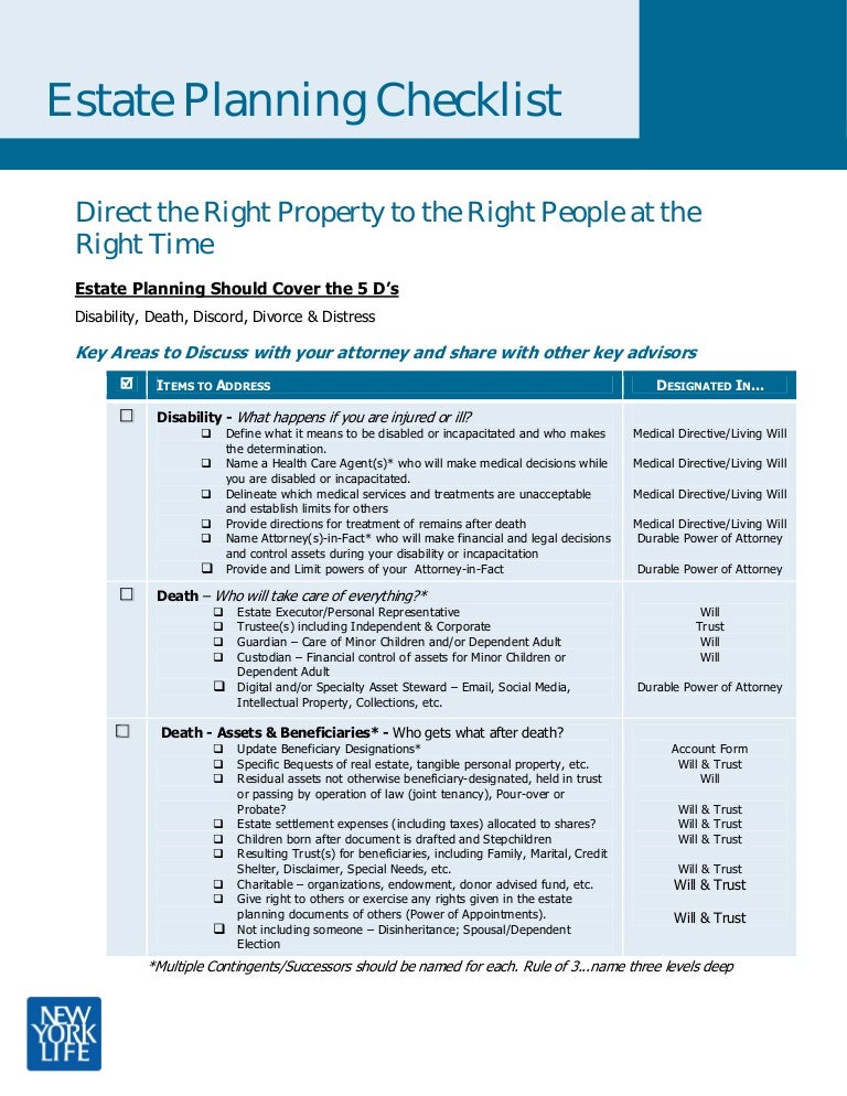 NYL_Estate Planning Checklist exp 9.17.17