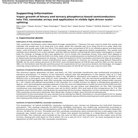 Vapor growth of binary and ternary phosphorus-based semiconductors into TiO2 ...