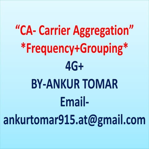 CA-Carrier Aggregation || LTRE Advance