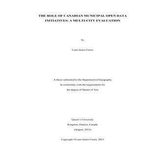 The Role of Canadian Municipal Open...