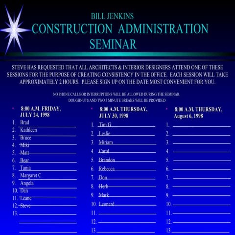 Construction Administration Seminar 