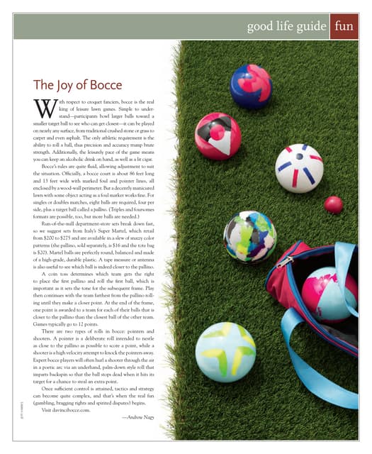 The Joy of Bocce