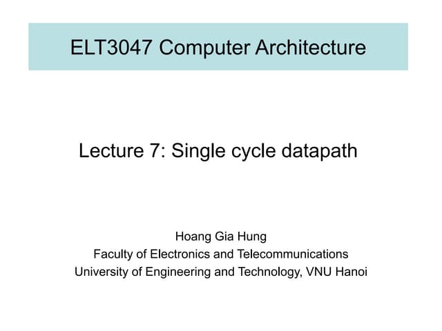 Slide kiến trúc máy tính chương 7 uet vnu