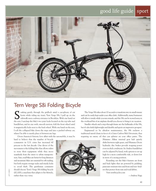 Review: Tern Verge S8i Folding Bicycle