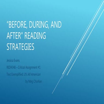 Before, During, and After Reading Activities -- Jessica Evans