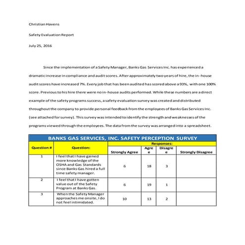 Christian Havens Safety Perception Report