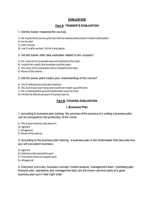 EVALUATION test August 2016