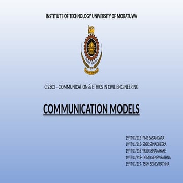 communication models using for engineering industry