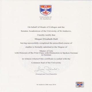 M Hall Master of Arts Degree