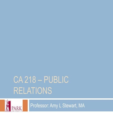 CA218 – Public Relations Class 1