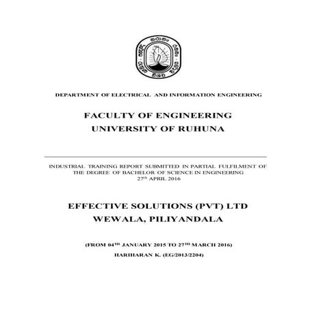 National Apprentice & Industrial Training Authority Report on ...