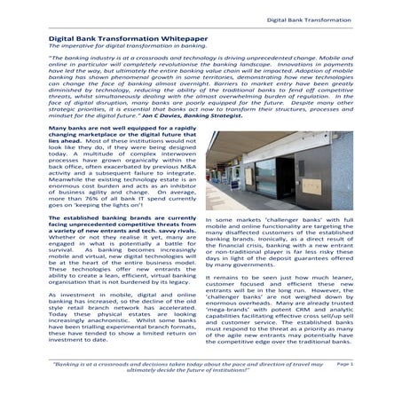 The Transformation Imperative - Jon Davies Banking White Paper v1