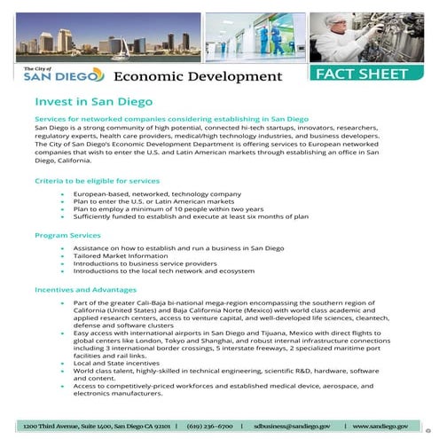 City of San Diego Economic Development Presentation | PPTX